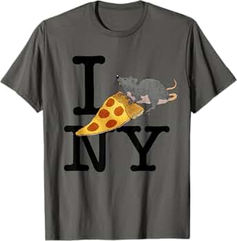 Amazon.com: Pizza Rat, I love New York, Pizza Shirt, Ironic